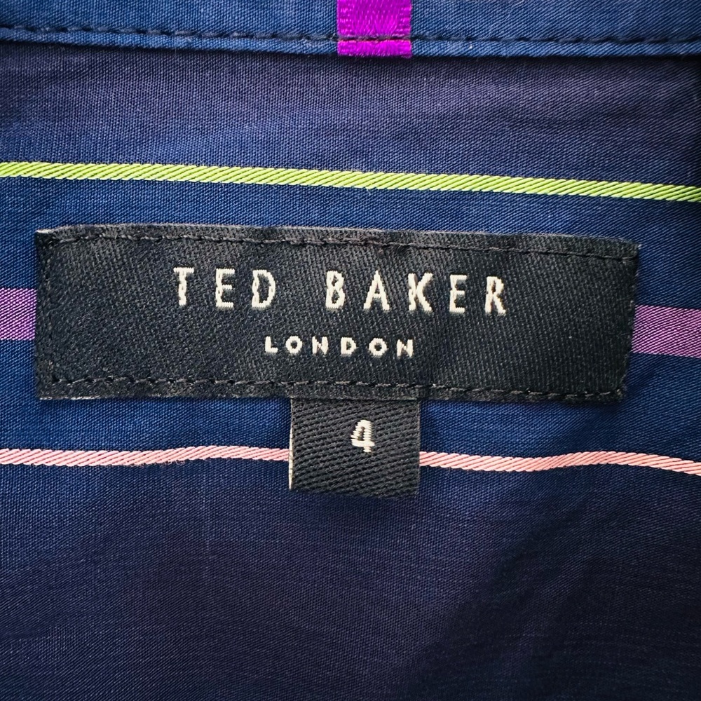 Ted Baker London Button Down Long Sleeve Shirt Mens Multicolor Stripe Cotton - Picture 8 of 9